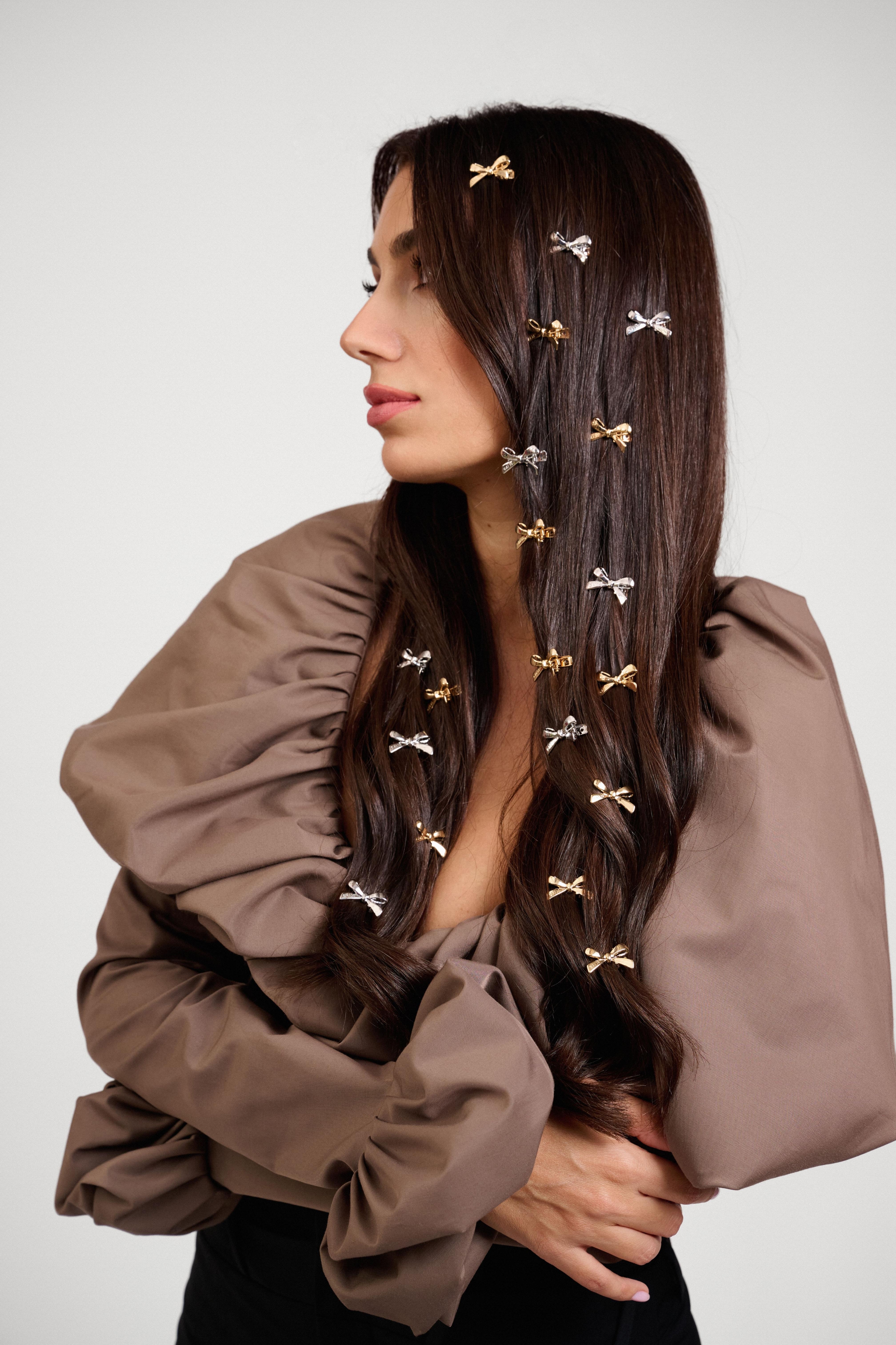 GÜMÜS FIYONK KLIPS TOKA SET