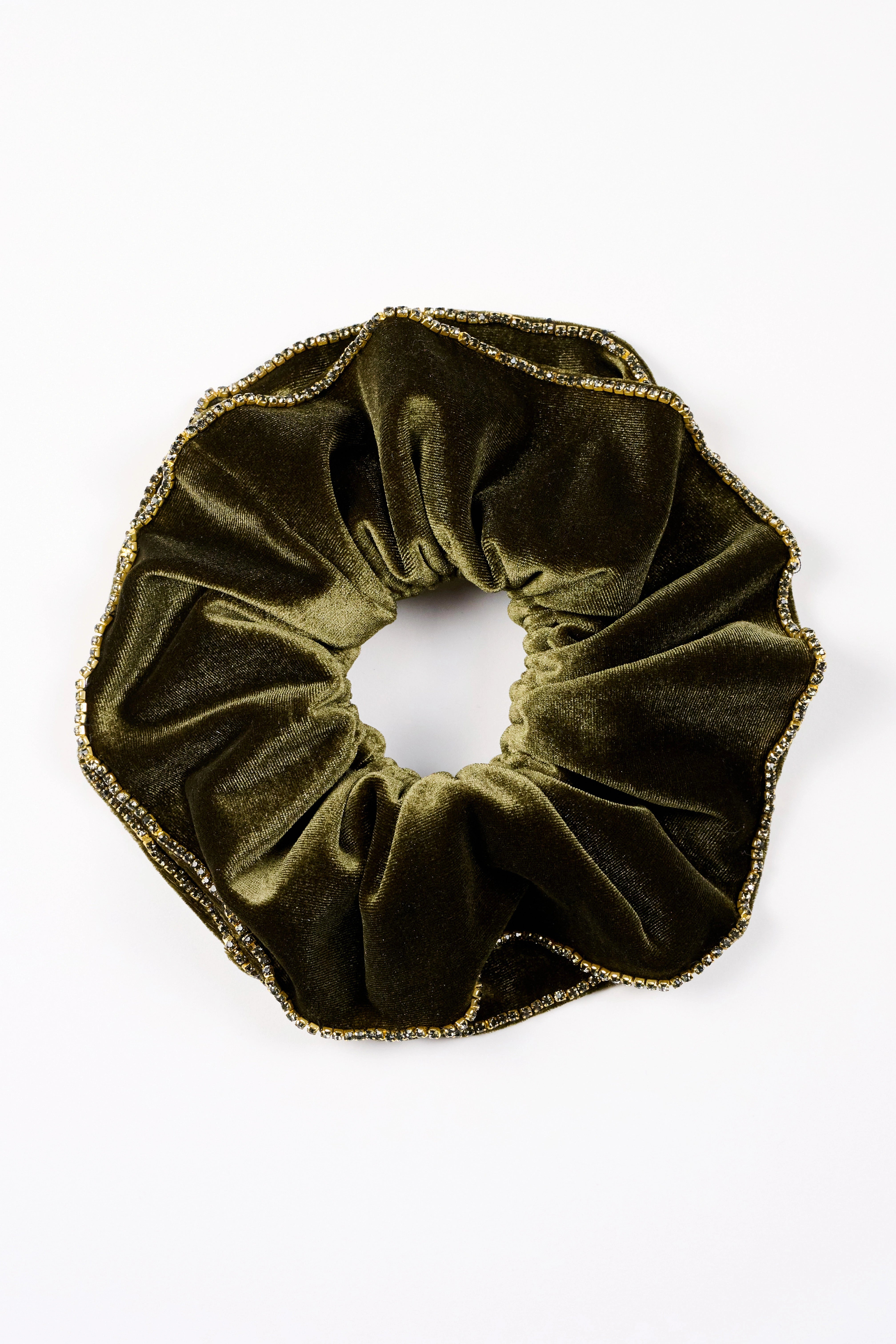 KADIFE YEŞIL DOUBLE SCRUNCHIE