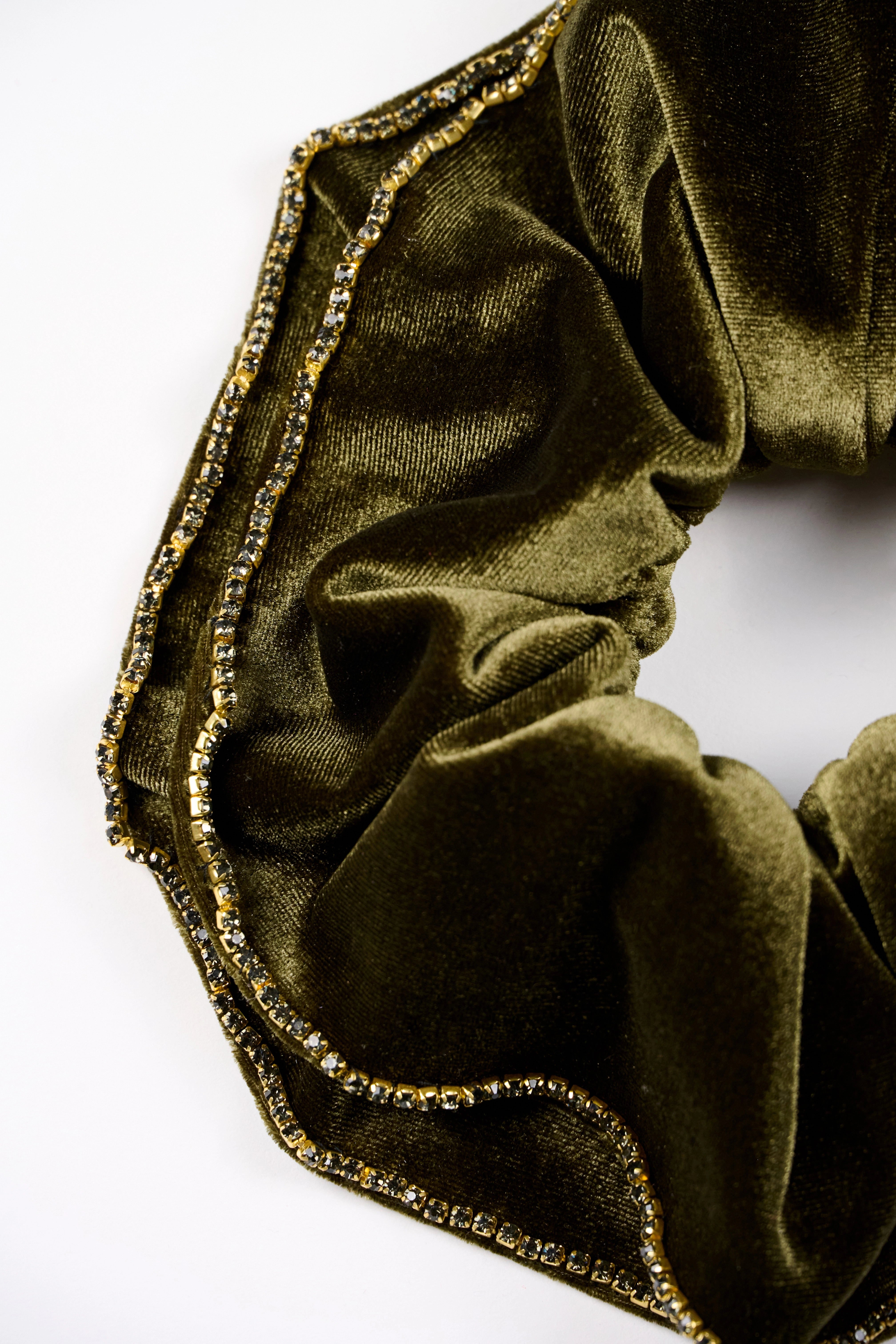 KADIFE YEŞIL DOUBLE SCRUNCHIE