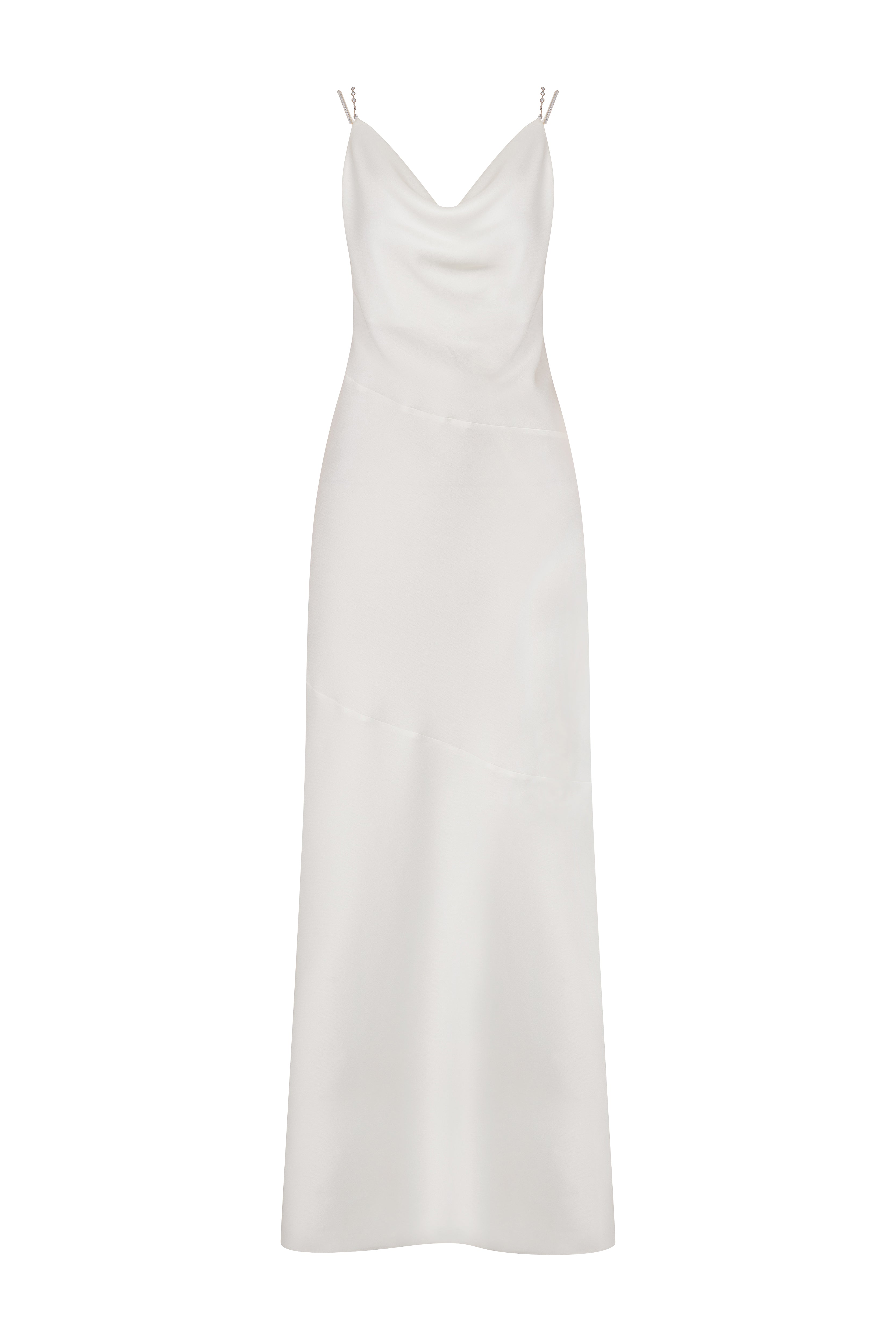 VELA - DEGAJE YAKA SATEN ELBISE