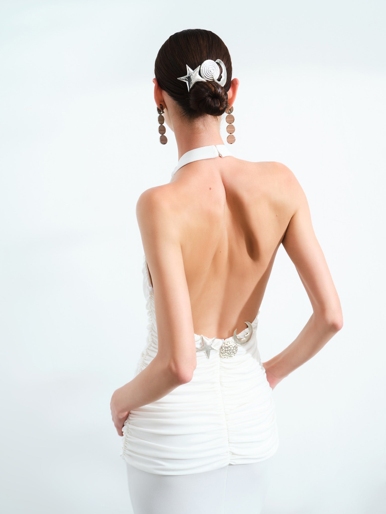 GLORIA - SIRT DETAYLI JARSE MAXI ELBİSE