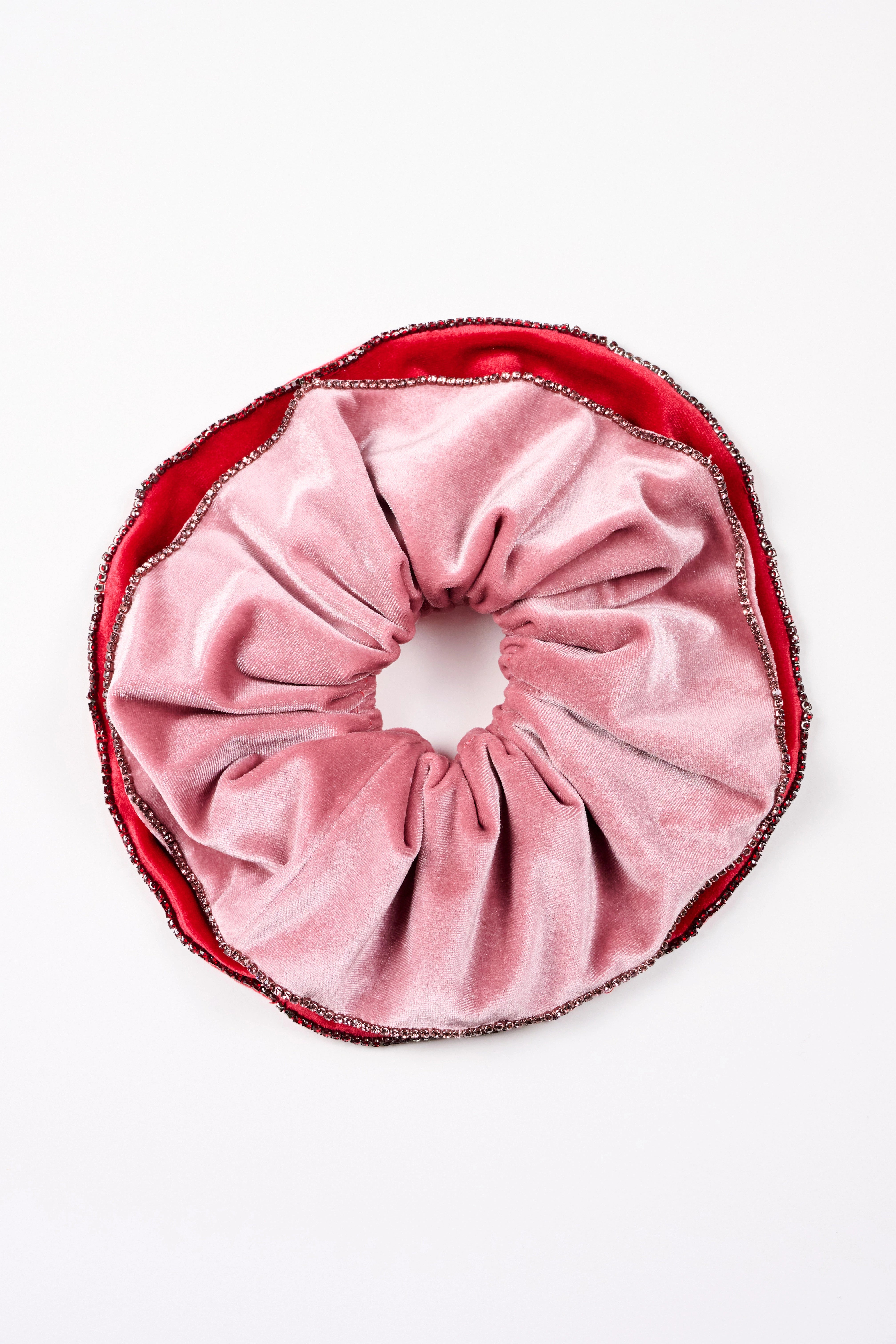 DOUBLE PEMBE SCRUNCHIE