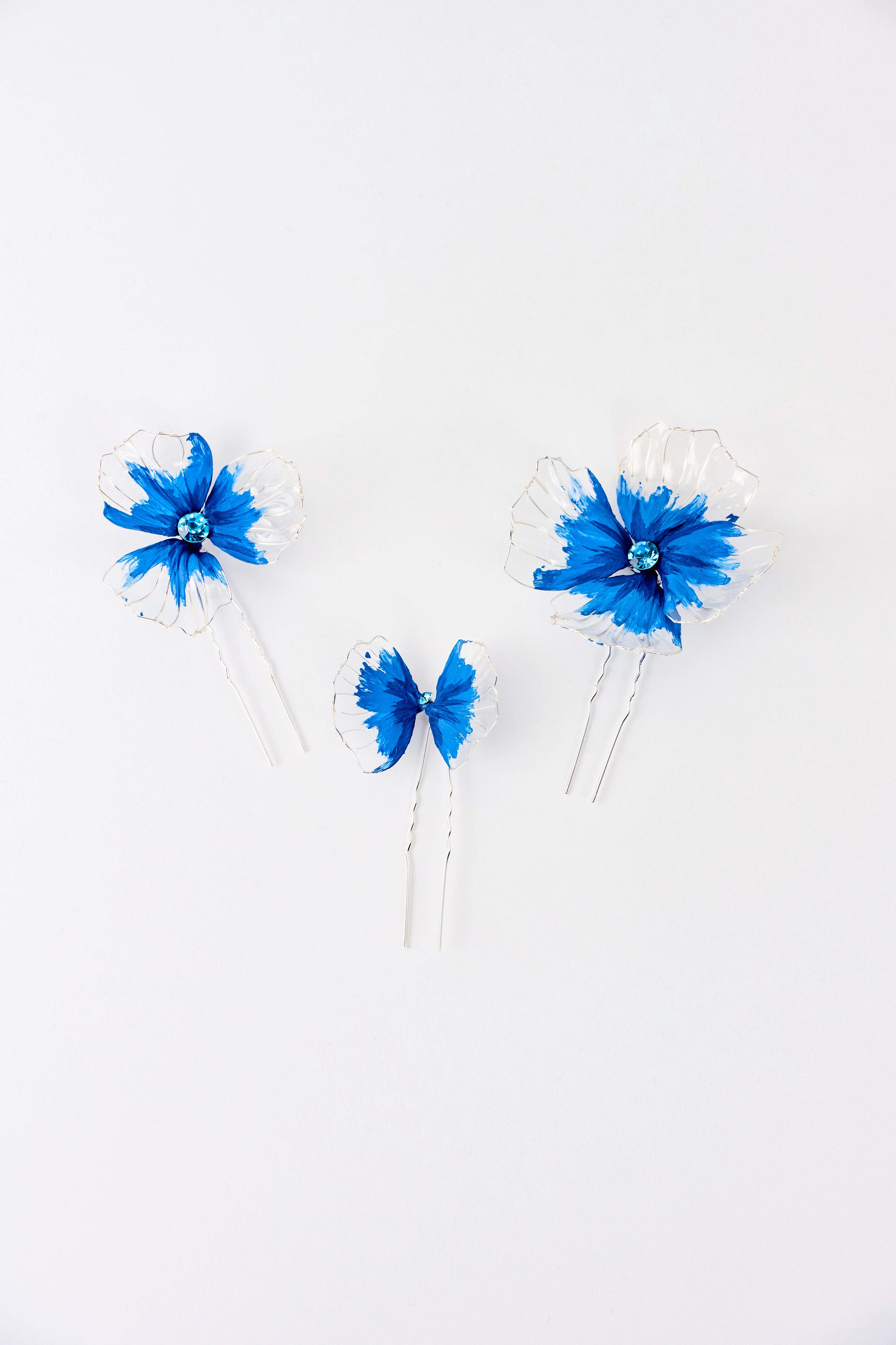BLUE RESIN ÇİÇEK FİRKETE SETİ