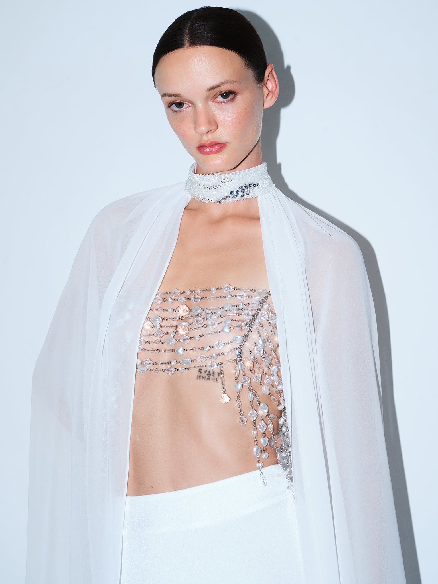 IVA - CHOKER DETAYLI ŞİFON PELERİN